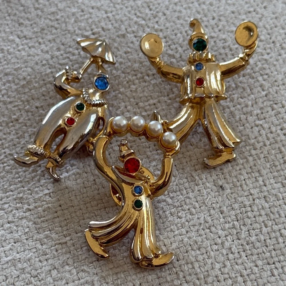 JJ Clown Brooch with Colorful Accents